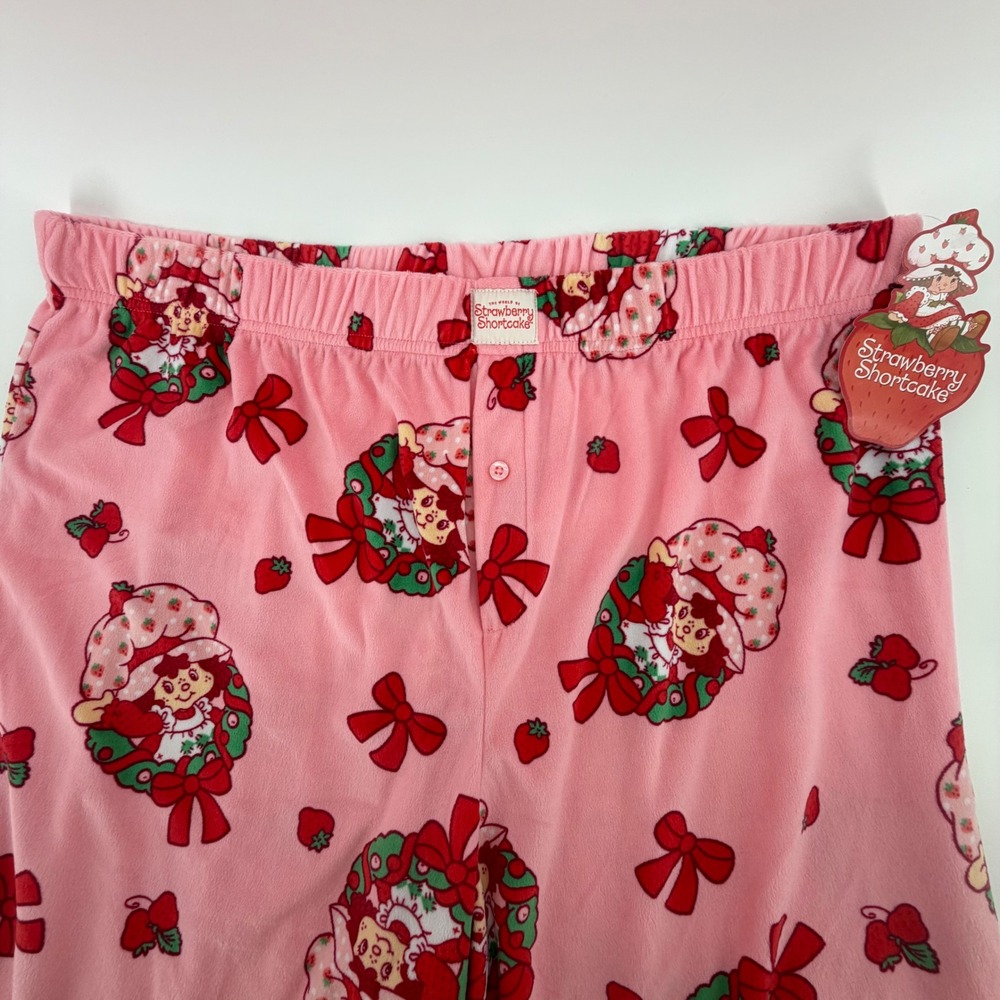 Strawberry Shortcake‎ Pajama Pants Pink Fleece Kids Size XL